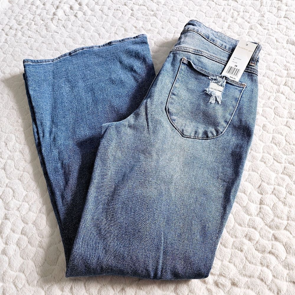 New Madden Girl Daisy 90s Flare jeans denim 28 6 distressed